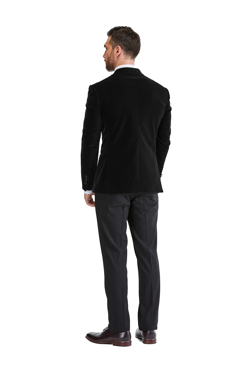 Gino Vitale Men's 2-Piece Velvet Birdseye Lapel Slim-Fit Tuxedo