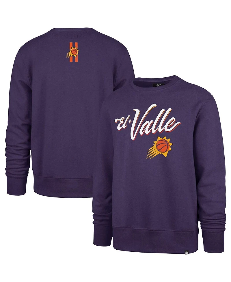 Men's '47 Brand Purple Phoenix Suns 2023/24 City Edition Postgame Headline Crew Pullover Sweatshirt