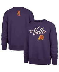 Men's '47 Brand Purple Phoenix Suns 2023/24 City Edition Postgame Headline Crew Pullover Sweatshirt