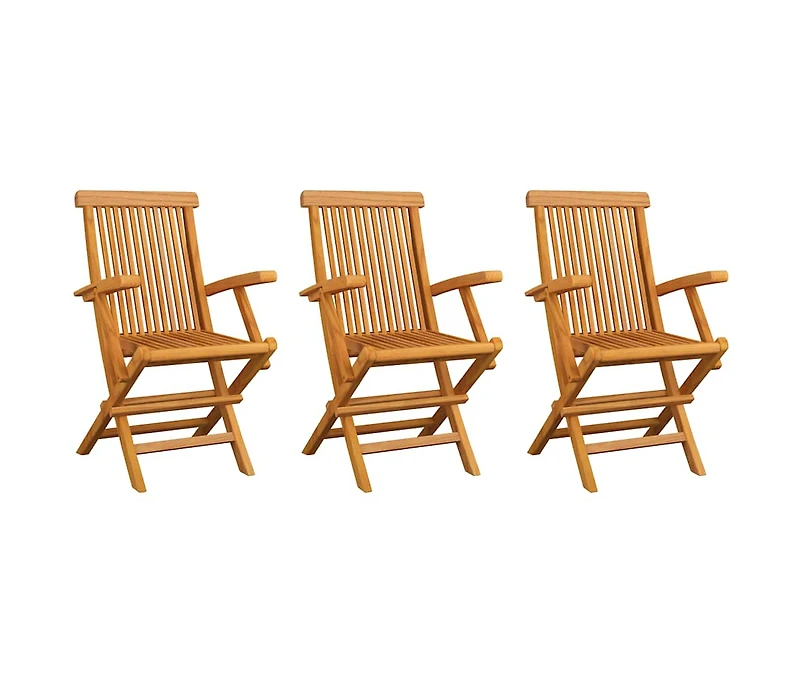 Folding Patio Chairs Set of 4 for Garden & Outdoor Teak Wood