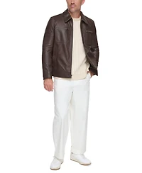 Marc New York Men's Halen Pebbled Leather Trucker Jacket