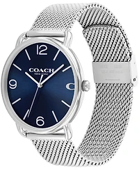 Coach Unisex Elliot Silver-Tone Stainless Steel Mesh Bracelet Watch 41mm