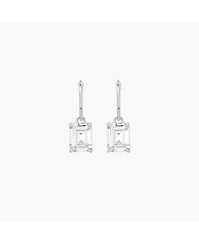 Sterling Silver 18k Gold Plated Sparkle Dangling Pendant Hoop Earrings