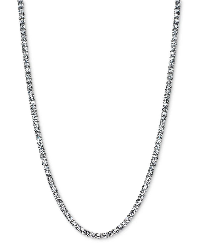 On 34th Crystal All-Around Tennis Necklace, 15" + 2" extender, Exclusively at Macy's