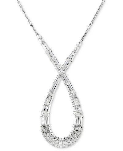 Swarovski Rhodium-Plated Mixed Crystal Infinity Pendant Necklace, 15" + 2-3/4" extender