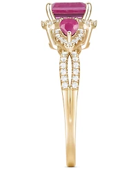 Emerald (1-1/3 ct. t.w.) & Diamond Ring (1/3 14k Gold (Also Ruby Sapphire)