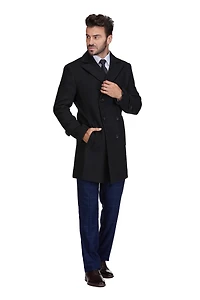 Braveman Men's Big & Tall Double Breasted Pea Coat Wool Blend Dress Peacoat
