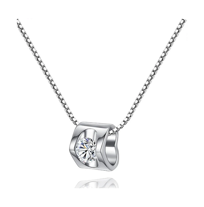 Cubic Zirconia Heart Pendant Necklace