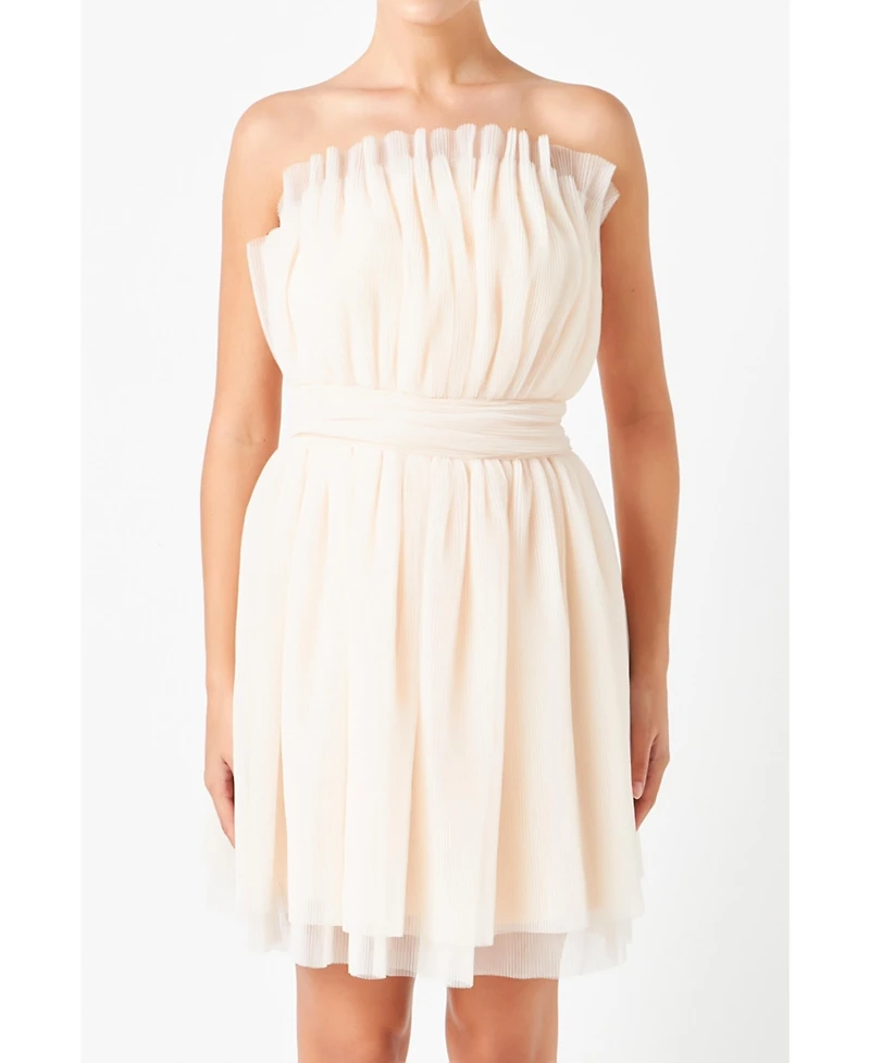 Women's Strapless Mini Tulle Dress