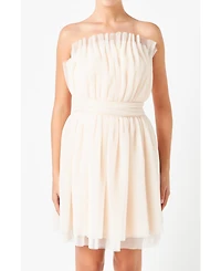 Women's Strapless Mini Tulle Dress