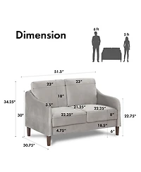 Peter 51.5" Velvet Loveseat