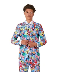 OppoSuits Big Boys SpongeBob Frenzy Slim Fit Suit Set Including Blazer, Pants and Clip-On-Tie