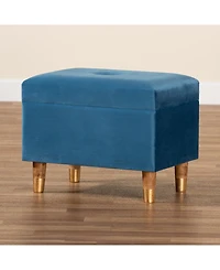 Baxton Studio Elias Modern and Contemporary Velvet Fabric Upholstered Finished Wood Storage Ottoman