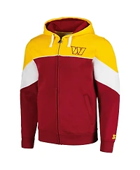Men's Starter Burgundy, Gold Washington Commanders Running Back Full-Zip Hoodie