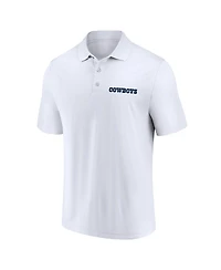 Men's Fanatics White, Navy Dallas Cowboys Lockup Two-Pack Polo Shirt Set