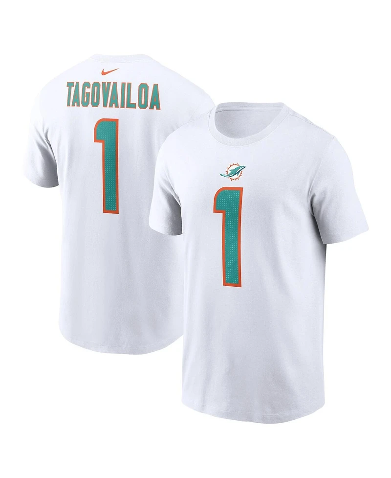 Men's Nike Tua Tagovailoa White Miami Dolphins Player Name and Number T-shirt
