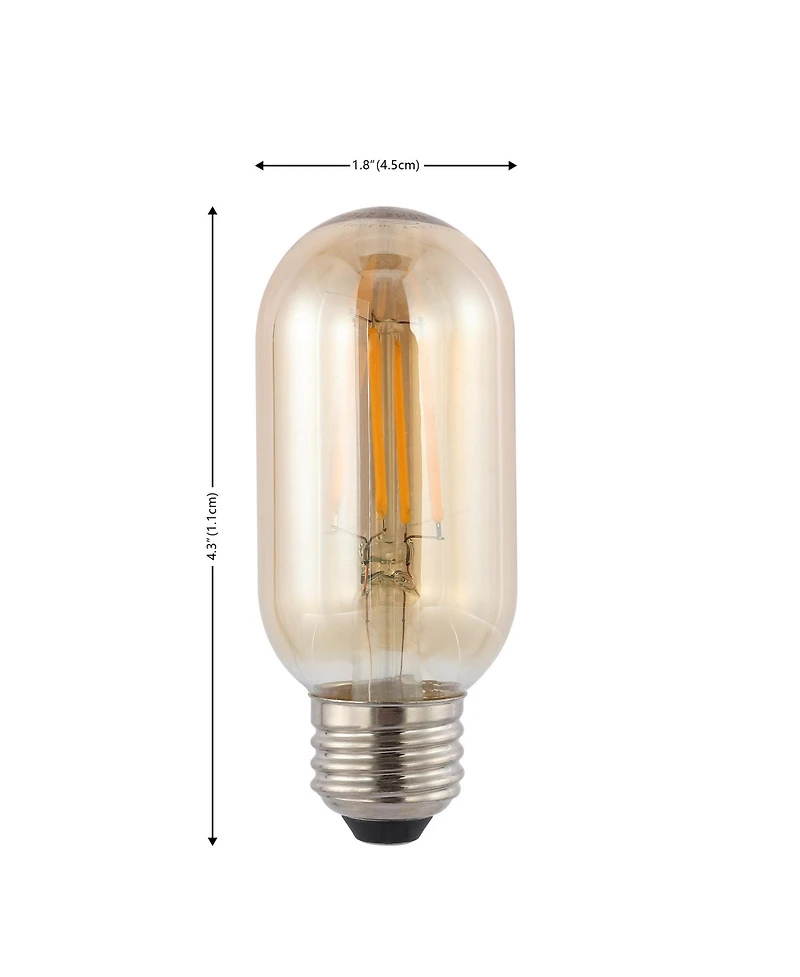 Industrial Non-Dimmable T45 4-Watt Led Edison Glass Bulbs with E26 Base (Pack of 6)