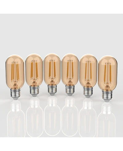 Industrial Non-Dimmable T45 4-Watt Led Edison Glass Bulbs with E26 Base (Pack of 6)
