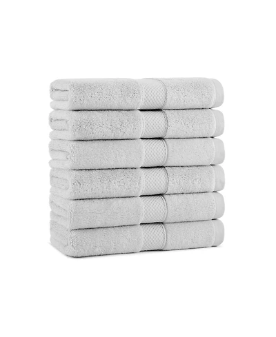 Aston & Arden Egyptian Cotton Luxury Hand Towels (Pack of 6), 600GSM, Seven Color Options, Jacquard Dobby Border, 16x30