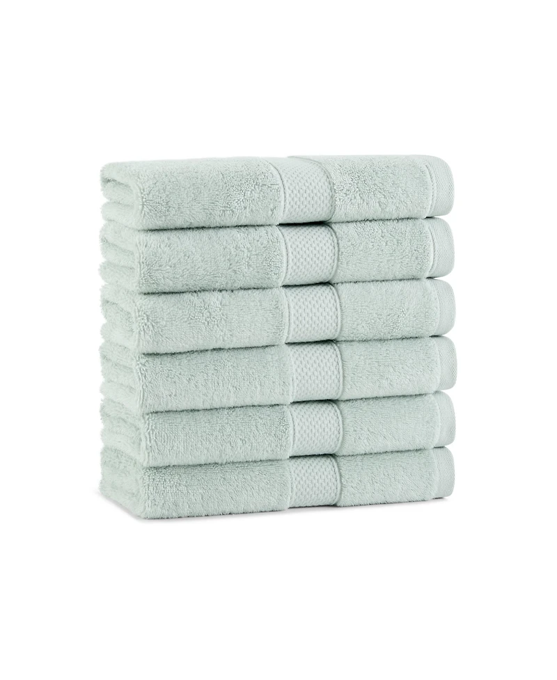 Aston & Arden Egyptian Cotton Luxury Hand Towels (Pack of 6), 600GSM, Seven Color Options, Jacquard Dobby Border, 16x30