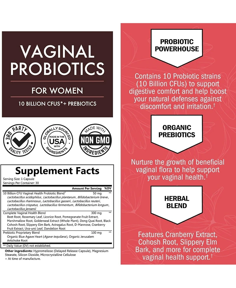 Vaginal Probiotics - Healthy Vaginal Odor & pH Balance