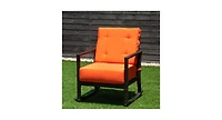 Patio Rattan Rocking Chair Rocker Armchair with Cushions