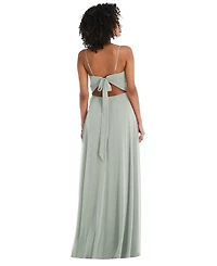 Women's Tie-Back Cutout Maxi Dress with Front Slit