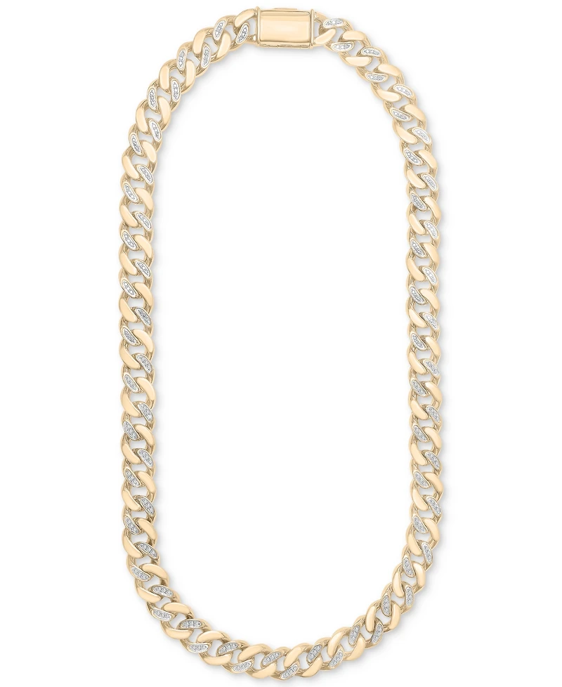 Men's Diamond Cuban Link 24" Chain Necklace (1 ct. t.w.) Sterling Silver or 14k Gold-plated