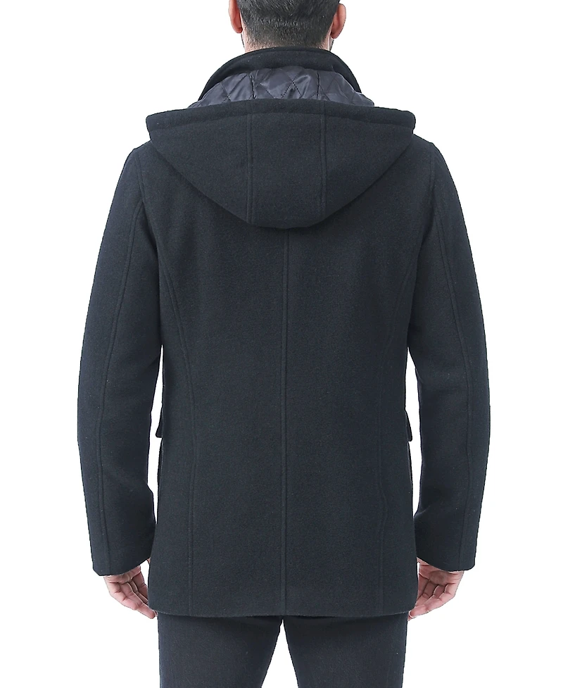 Bgsd Men Kenneth Wool Blend Car Coat with Bib