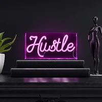 Jonathan Y Hustle Contemporary Glam Acrylic Box Usb Operated Led Neon Light Lamp