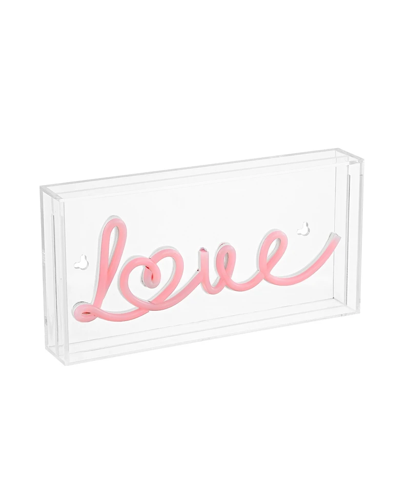 Jonathan Y Love Contemporary Glam Acrylic Box Usb Operated Led Neon Light