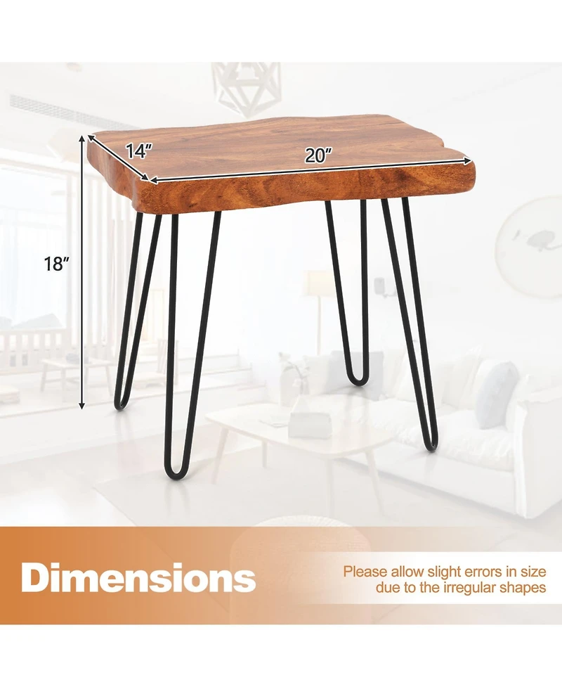 1 Pc Rectangular End Table Accent Side Reclaimed Teak Wood Plant Stand