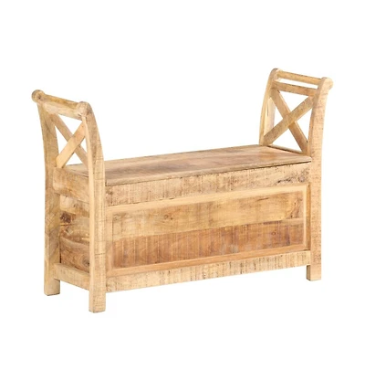 Hall Bench 40.6"x13"x28.3" Solid Mango Wood