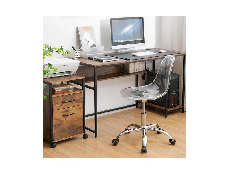 Swivel Acrylic Armless Adjustable Height Office Chair