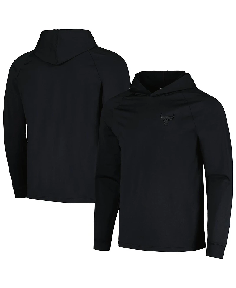 Men's LevelWear Black Chicago Bulls Performance Long Sleeve Hoodie T-shirt