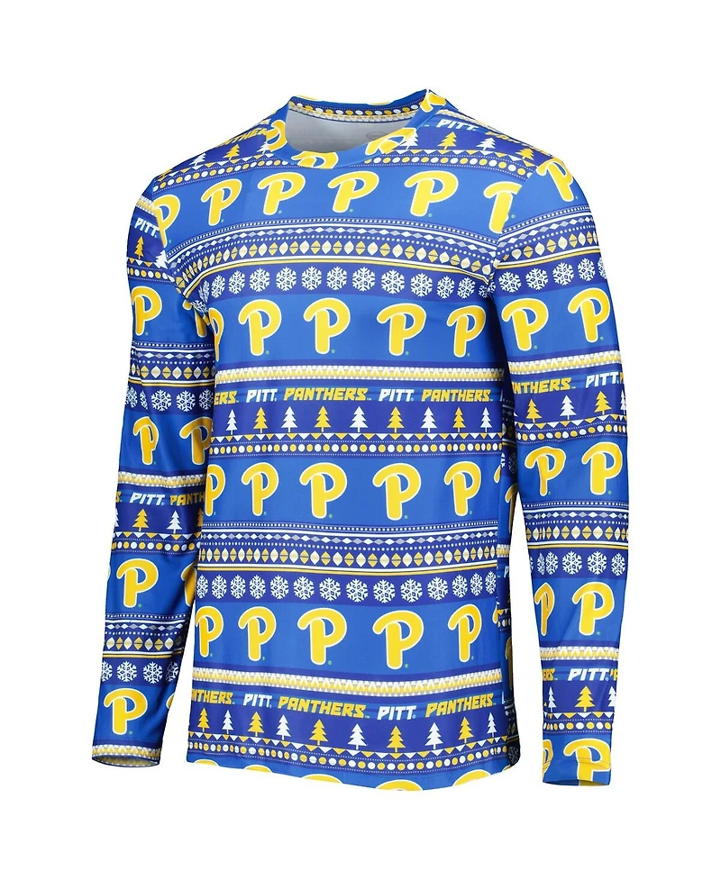 Men's Concepts Sport Royal Pitt Panthers Swivel Long Sleeve T-shirt and Pants Sleep Set
