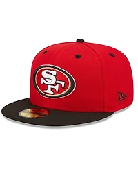 Men's New Era Scarlet, Black San Francisco 49ers Flipside 2Tone 59FIFTY Fitted Hat