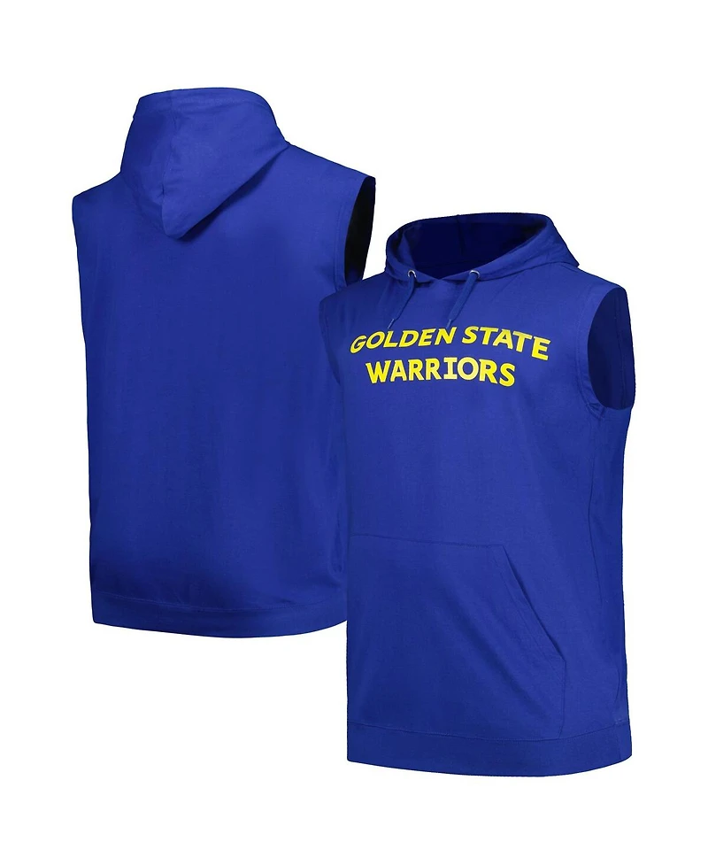 Men's Fanatics Royal Golden State Warriors Big and Tall Jersey Muscle Pullover Hoodie