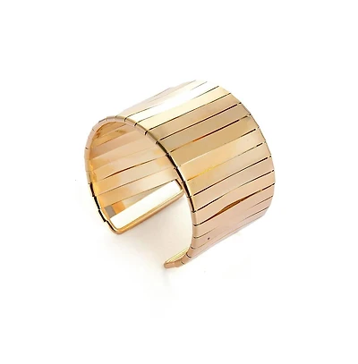 Sohi Women's Gold Metallic Statement Bracelet
