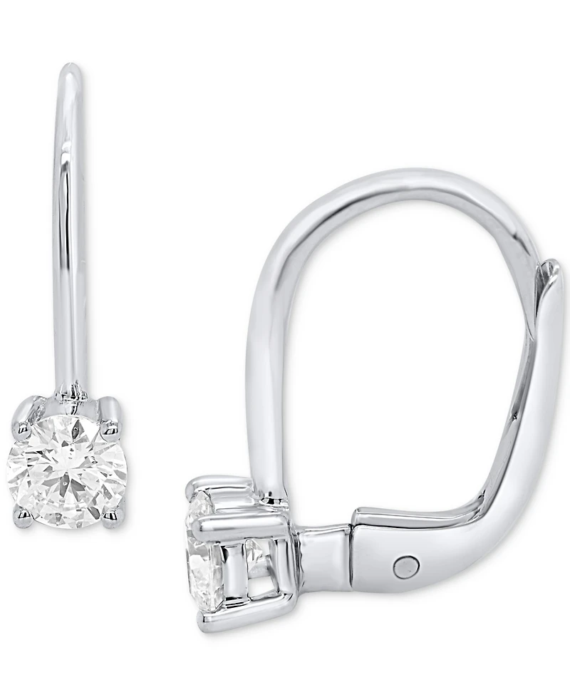 Forever Grown Diamonds Lab Grown Diamond Leverback Earrings (1/2 ct. t.w.) in Sterling Silver or 14K Gold-Plated Sterling Silver