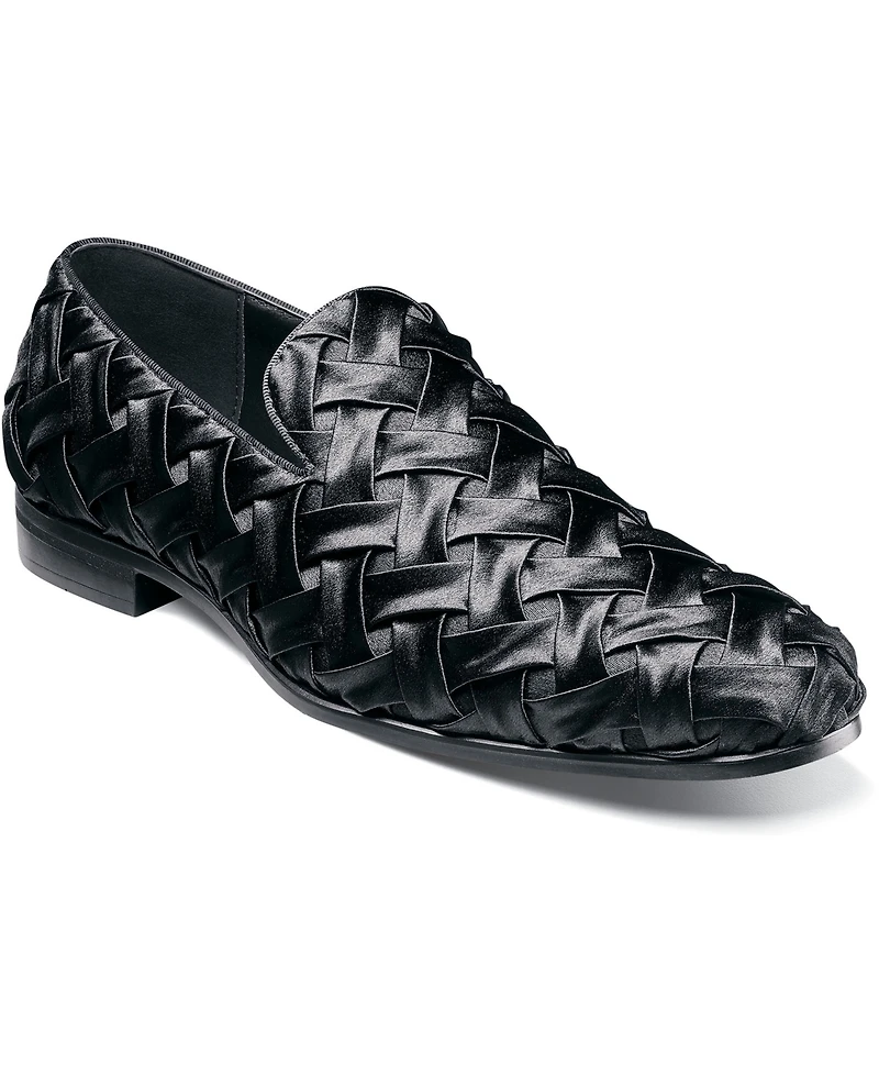 Stacy Adams Men's Savoir X-Cross Satin Slip-On Loafers