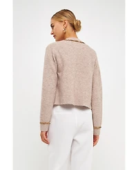 Women's Sequins Trim Cardigan