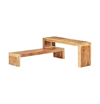 2 Piece Tv Stand Solid Wood Acacia
