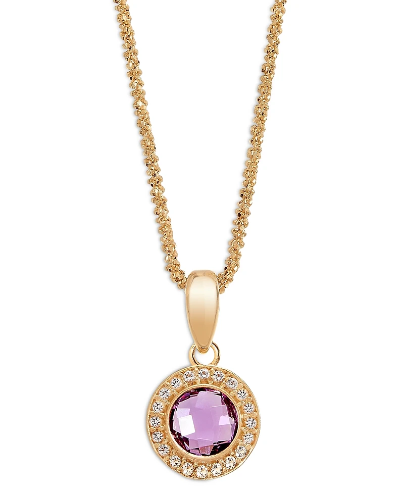 Amethyst (1-3/4 ct. t.w.) & White Topaz (3/4 ct. t.w.) Pendant Necklace & Drop Earrings Set in 14k Gold-Plated Sterling Silver