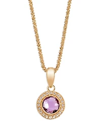 Amethyst (1-3/4 ct. t.w.) & White Topaz (3/4 ct. t.w.) Pendant Necklace & Drop Earrings Set in 14k Gold-Plated Sterling Silver