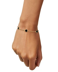 Lapis Lazuli Station Link Chain Bracelet 14k Gold-Plated Sterling Silver (Also Turquoise, Citrine, Amethyst, Garnet & Onyx)