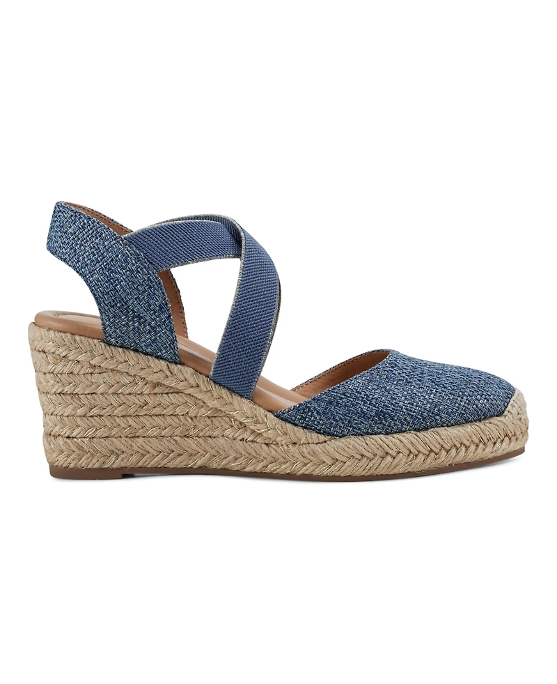 Easy Spirit Women's Meza Casual Strappy Espadrille Wedges Sandal