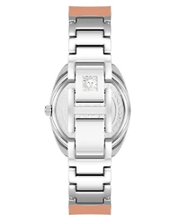 Anne Klein Women's Quartz Silver-Tone Alloy and Mauve Enamel Watch, 34mm
