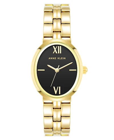 Anne Klein Women's Quartz Oval Gold-Tone Alloy Bracelet Watch, 26mm