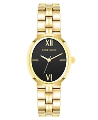 Anne Klein Women's Quartz Oval Gold-Tone Alloy Bracelet Watch, 26mm